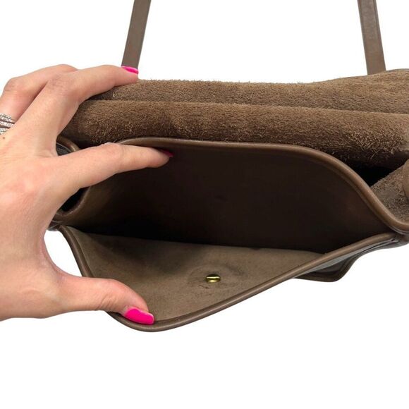 Vintage Coach Taupe Leather Willis Crossbody & Top Handle Bag F6C-9927 - Picture 9 of 15